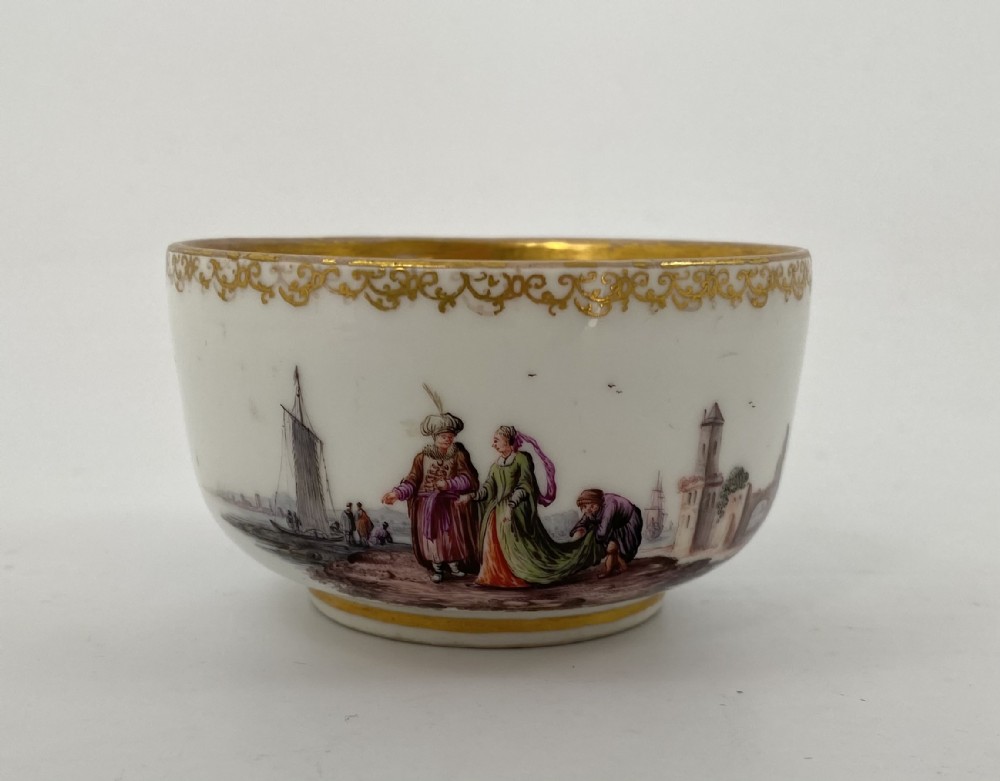 Meissen porcelain bowl. Harbour scenes, c. 1735.