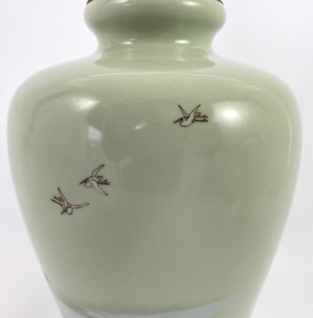 Pair Japanese cloisonné vases. Hayashi Kihyoe. Meiji Period. View VII