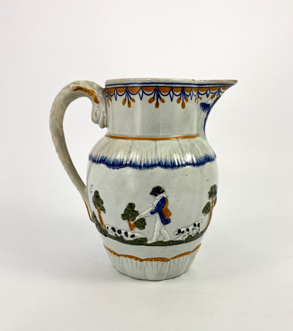 Prattware Hunting jug,  Staffordshire, c. 1810. View III