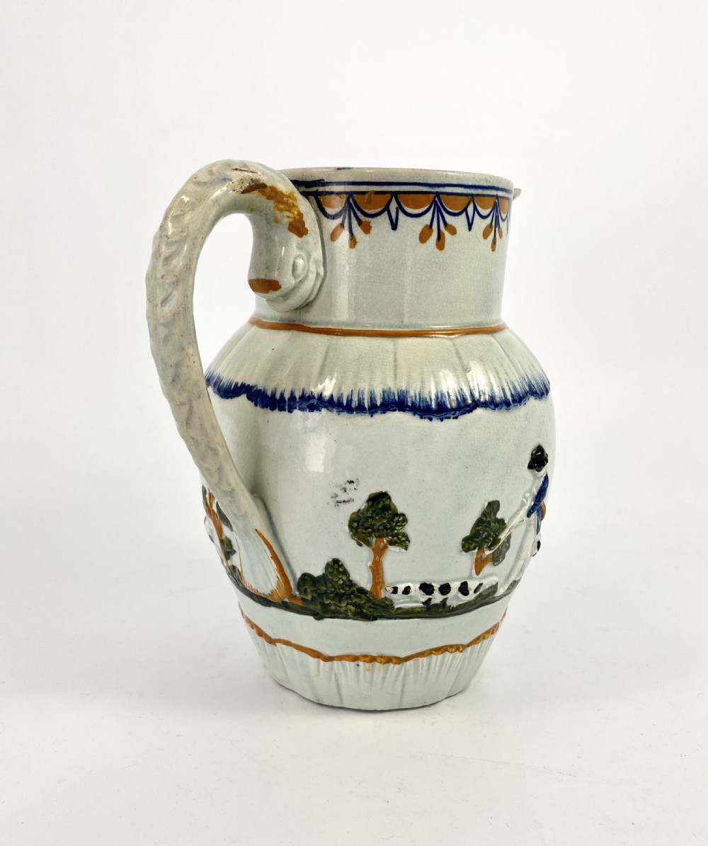 Prattware Hunting jug,  Staffordshire, c. 1810. View V