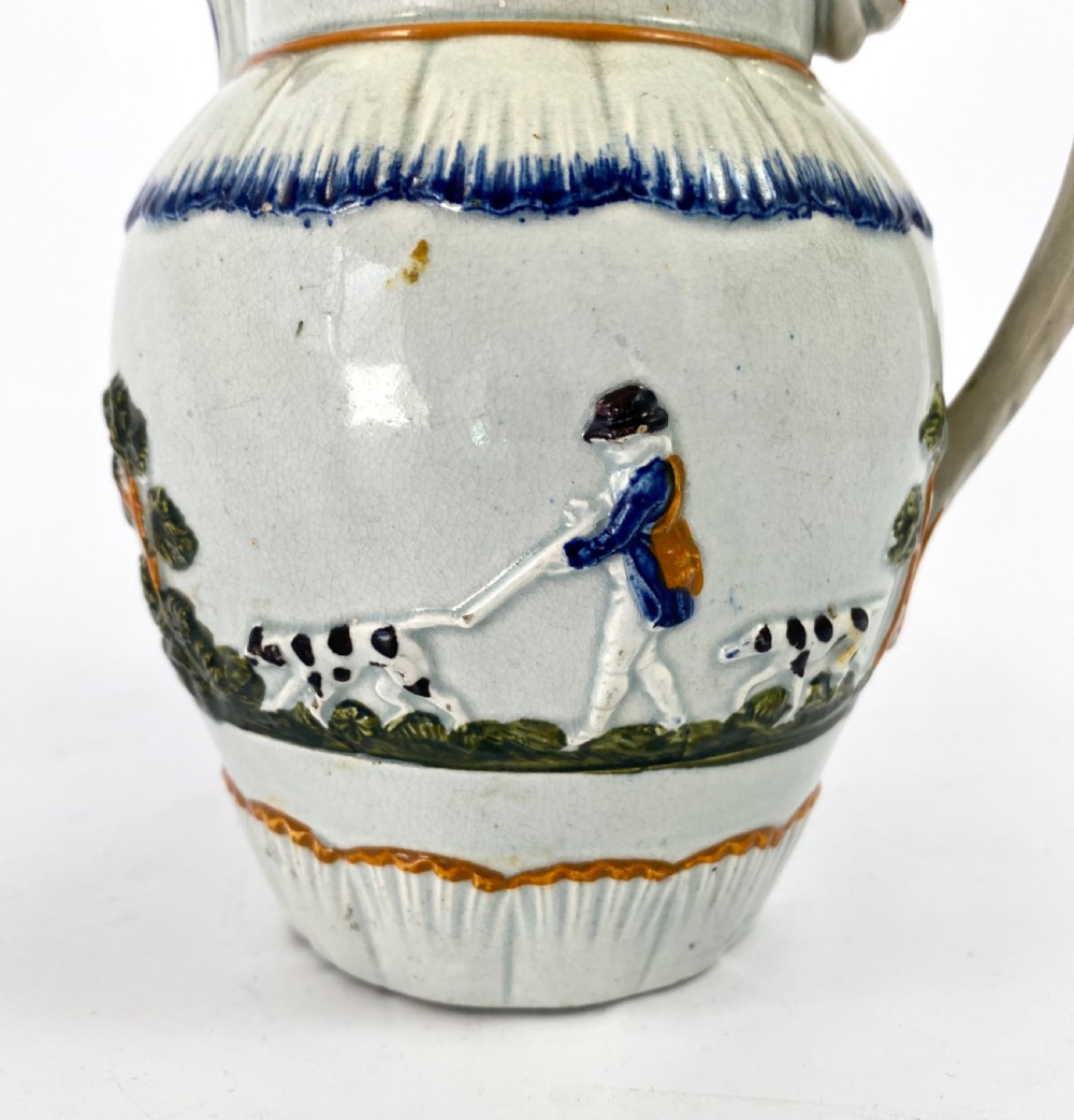 Prattware Hunting jug,  Staffordshire, c. 1810. View VII