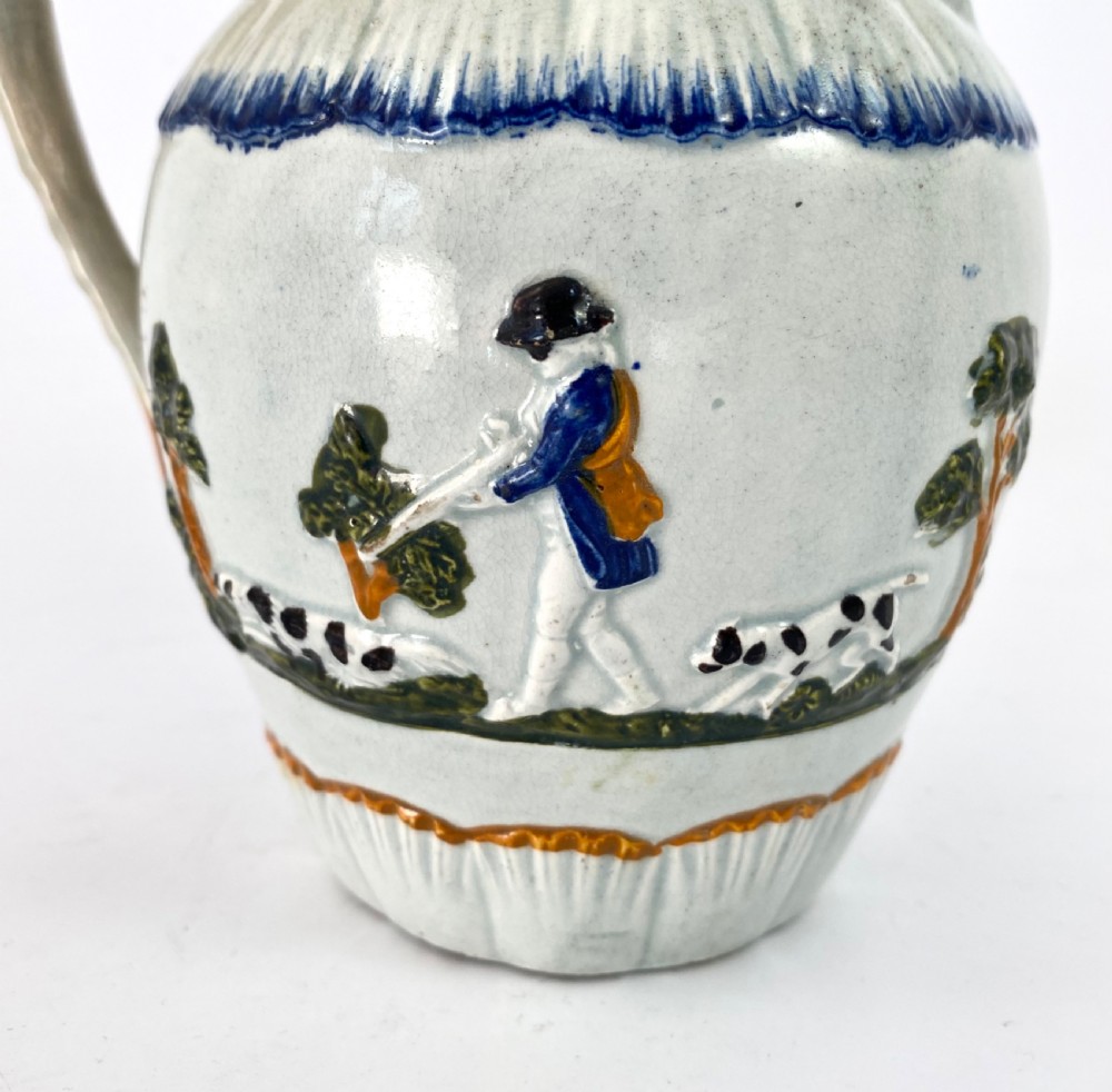 Prattware Hunting jug,  Staffordshire, c. 1810. View X
