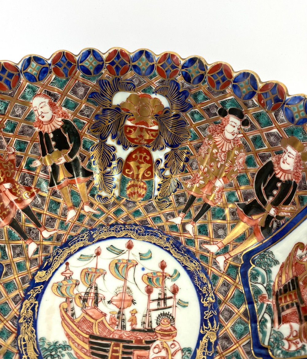 Japanese Imari  Black Ship bowl. 19th Century. View VI