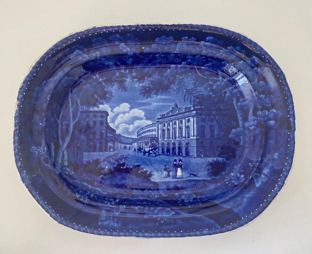 Staffordshire meat plate ‘Regents Street’, London. Adams, c. 1830.