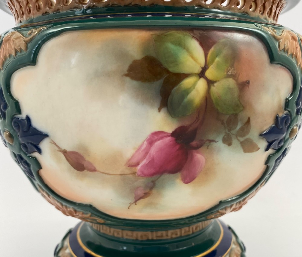 Royal Worcester porcelain jardiniere, dated 1907. View V