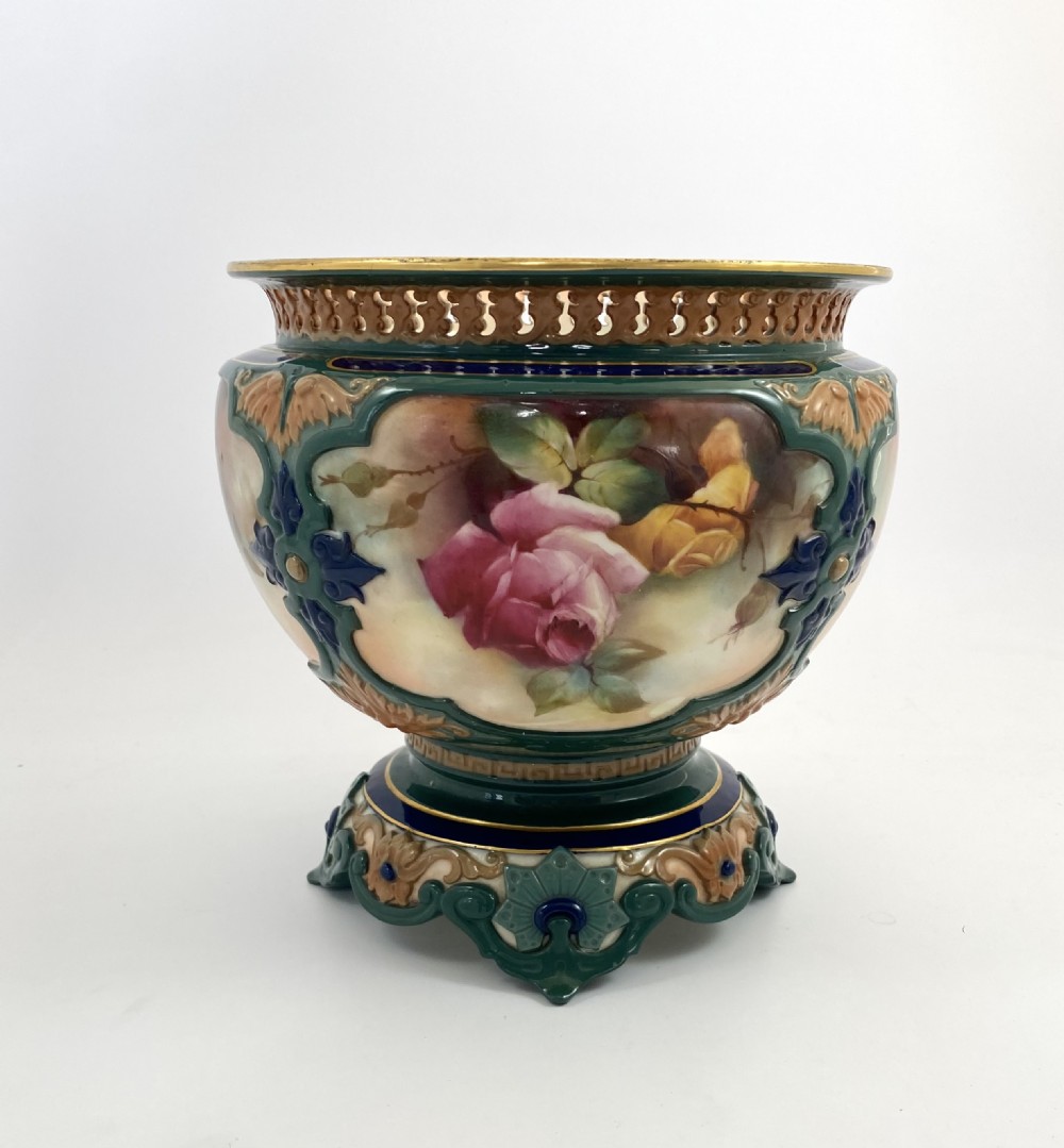 Royal Worcester porcelain jardiniere, dated 1907. View VII