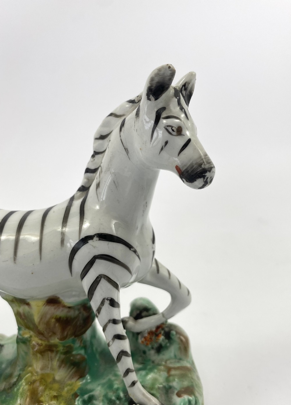 Pair Staffordshire pottery Zebra, c. 1860. View IV