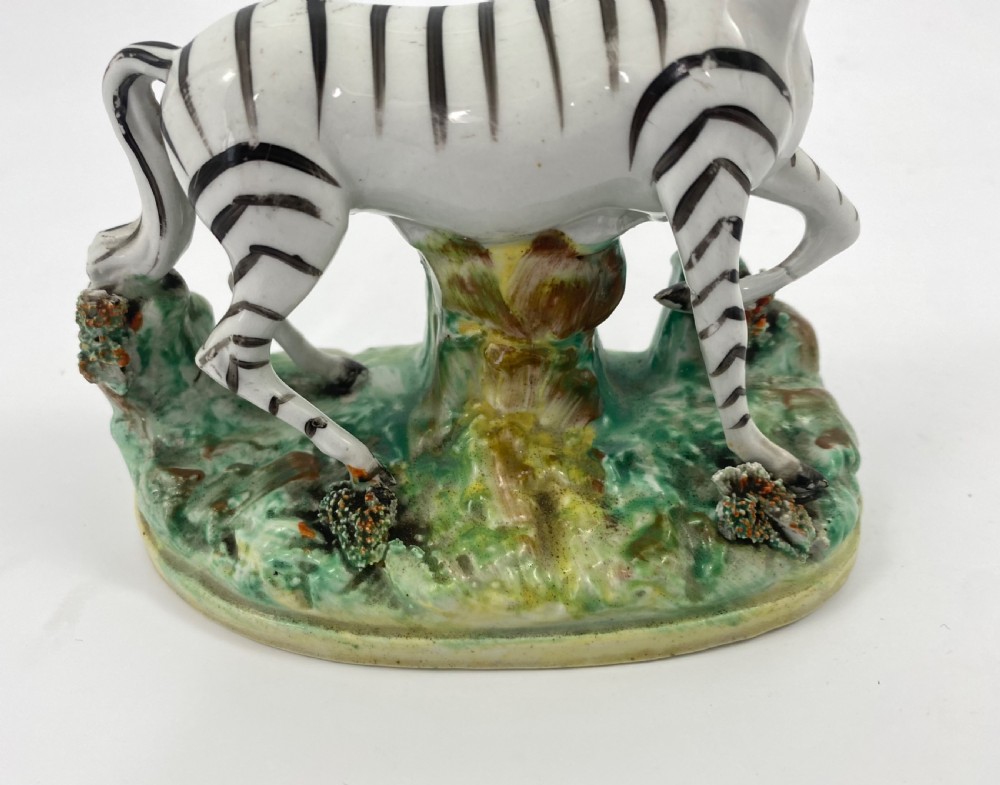 Pair Staffordshire pottery Zebra, c. 1860. View VII