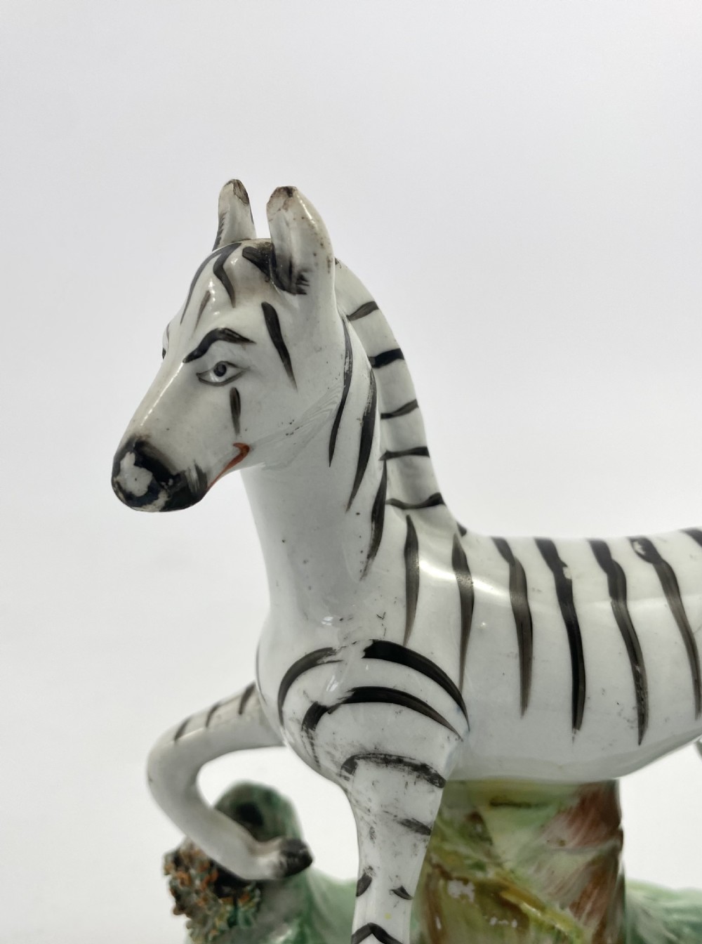 Pair Staffordshire pottery Zebra, c. 1860. View VIII