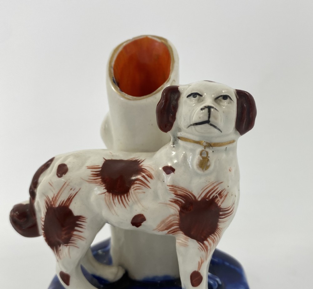 Pair Staffordshire dog spill vases, c. 1860. View V