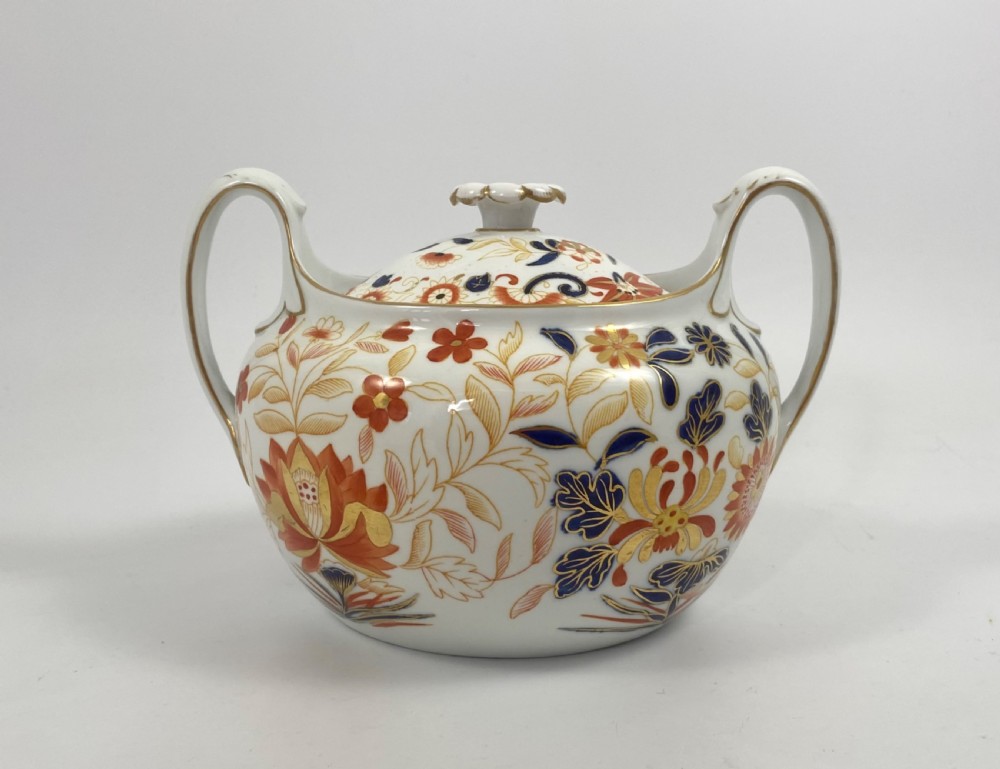 Rare Wedgwood ‘Bone China’ Imari sucrier, c. 1810.