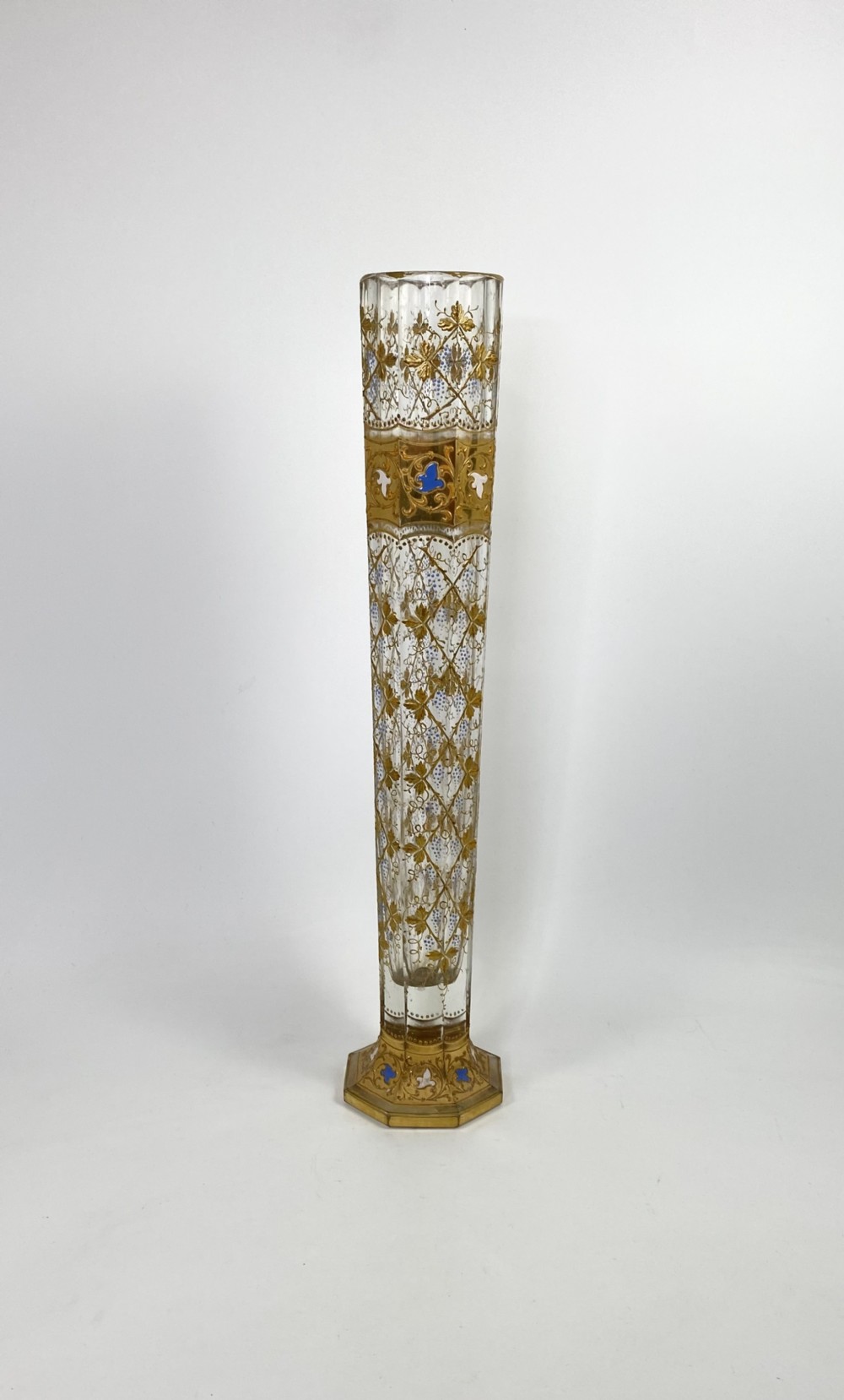 Moser gilt and enamelled glass vase, c. 1925.
