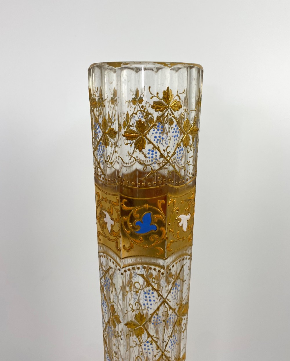 Moser gilt and enamelled glass vase, c. 1925. View III