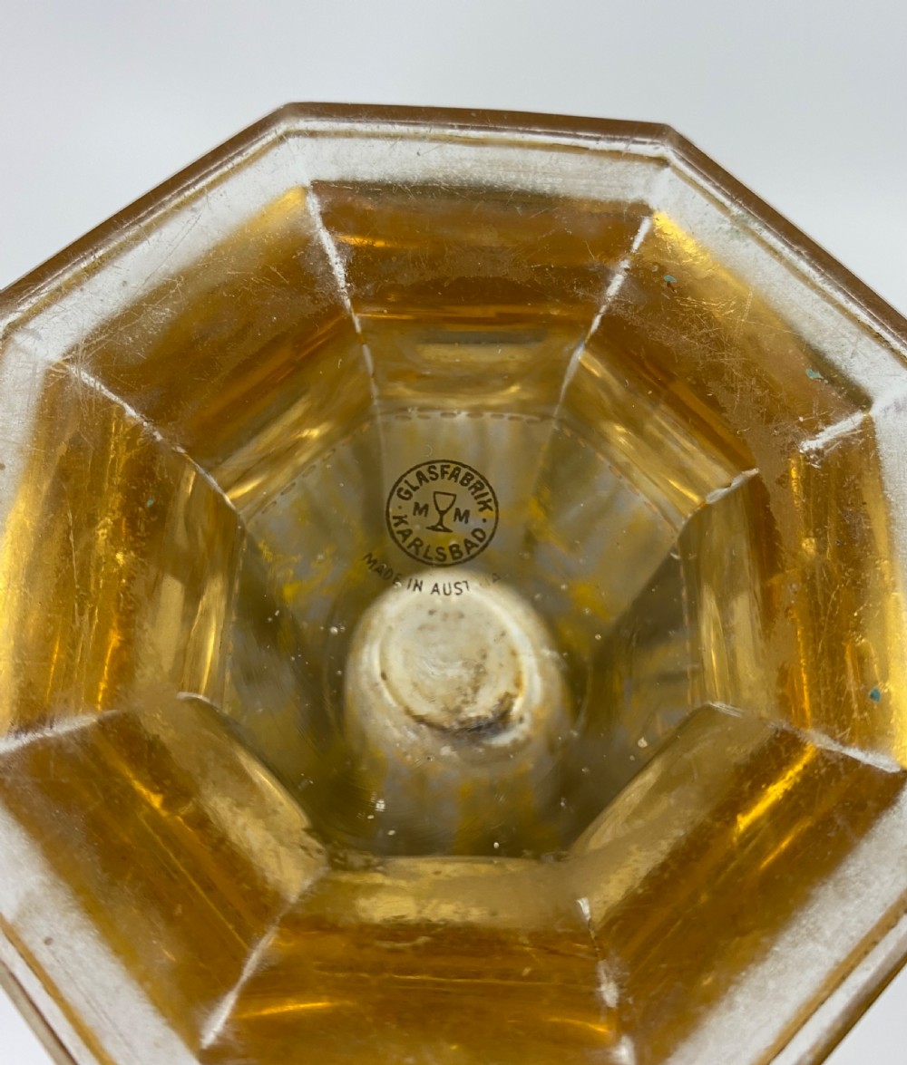 Moser gilt and enamelled glass vase, c. 1925. View VII