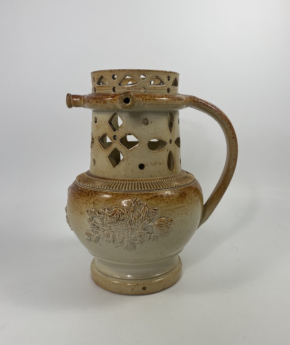 Brampton saltglazed puzzle jug, c. 1840. View II