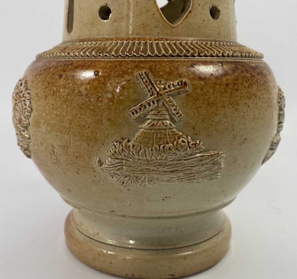 Brampton saltglazed puzzle jug, c. 1840. View III