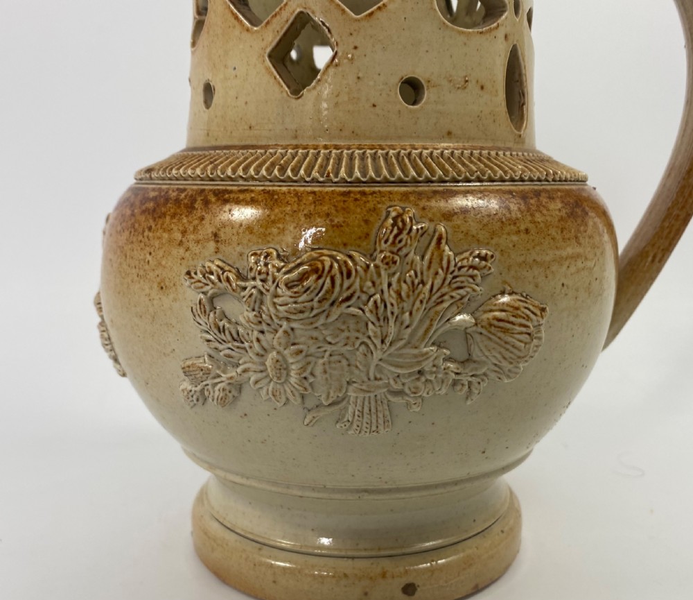 Brampton saltglazed puzzle jug, c. 1840. View VI