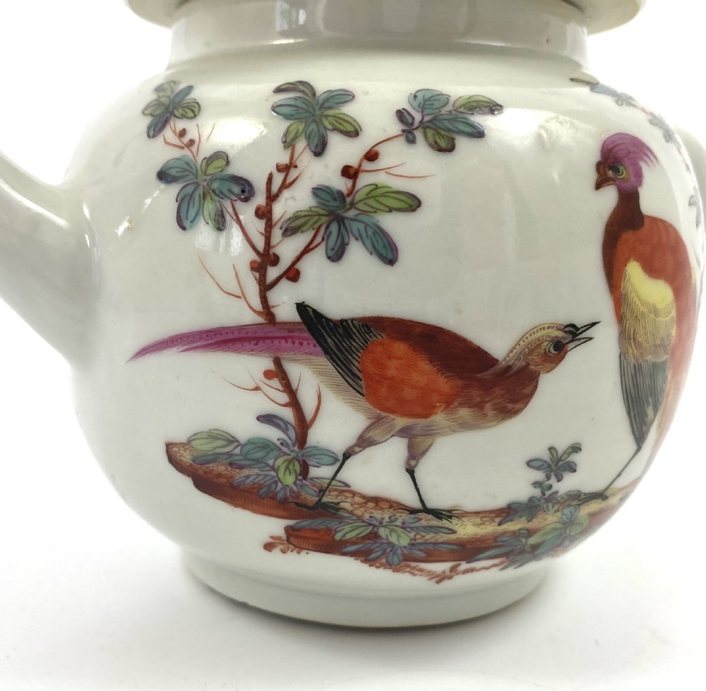 Chinese porcelain teapot. James Giles, London decoration, c. 1765. View X