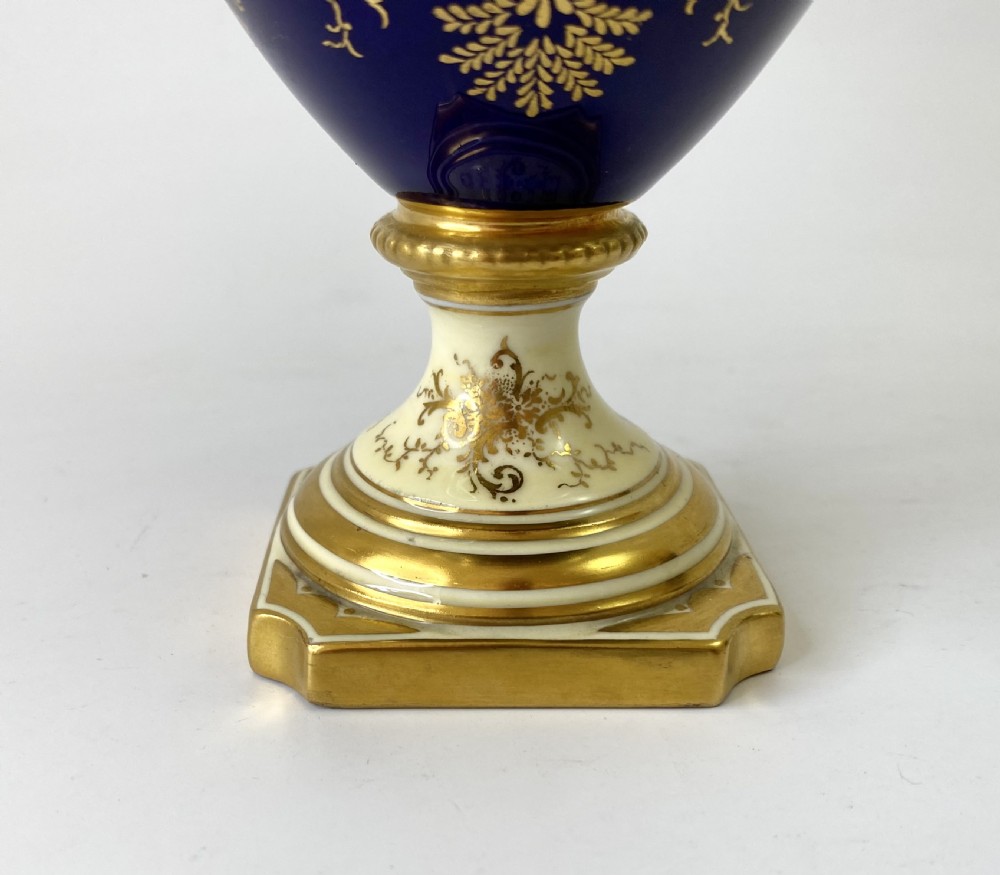 Pair Coalport porcelain vases, Lakeland scenes, Percy Simpson, c. 1900. View VIII