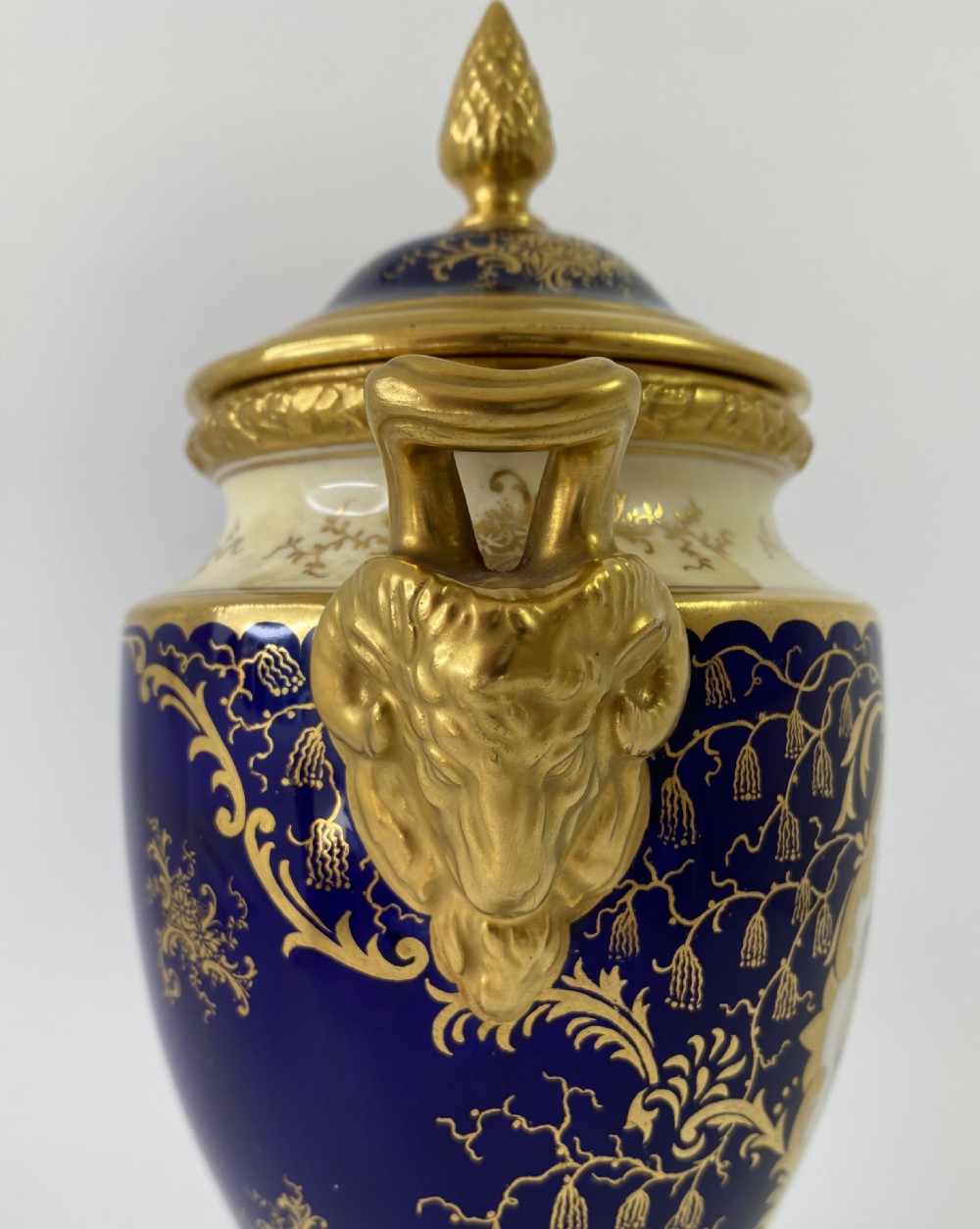 Pair Coalport porcelain vases, Lakeland scenes, Percy Simpson, c. 1900. View XIV