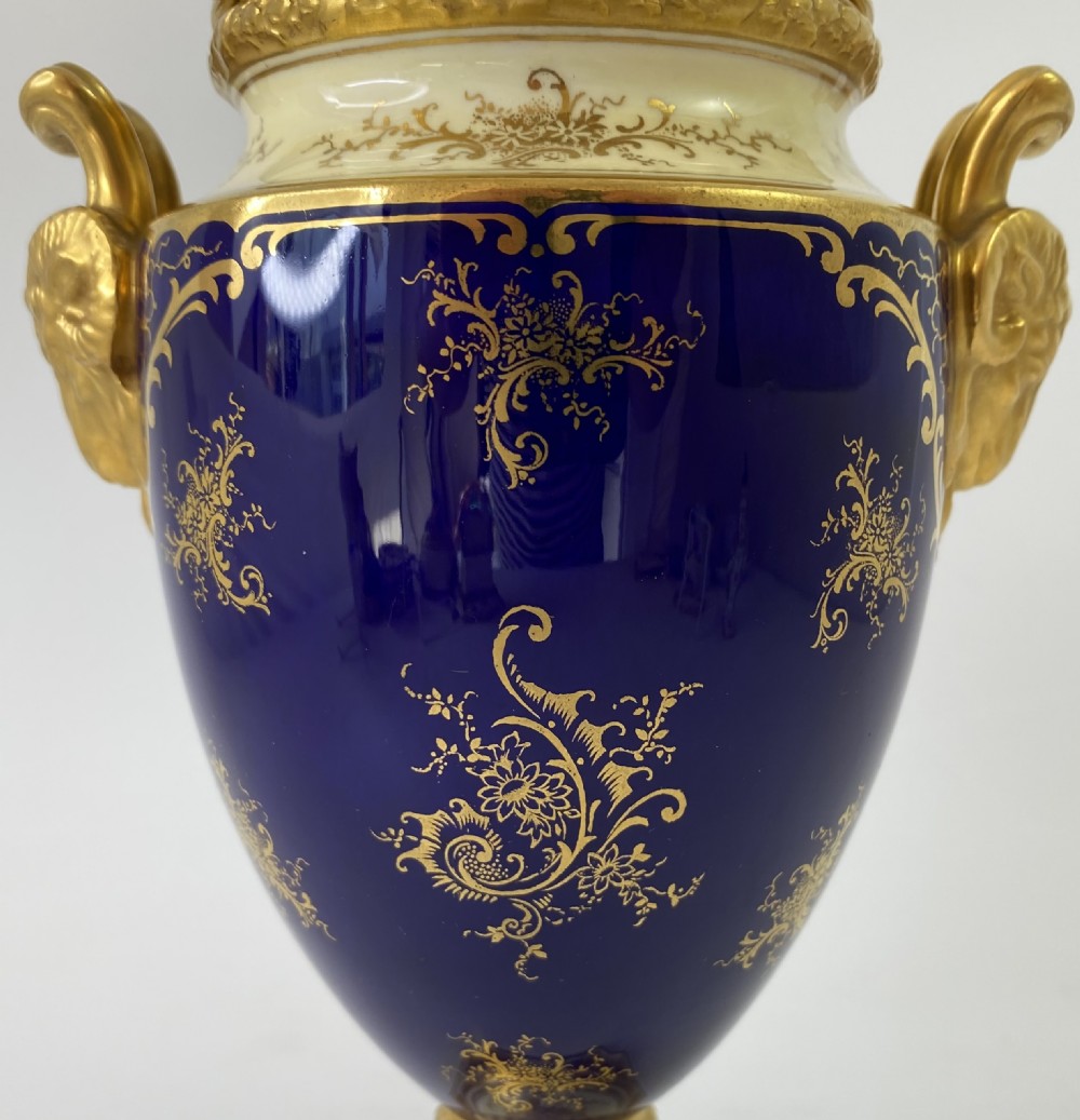 Pair Coalport porcelain vases, Lakeland scenes, Percy Simpson, c. 1900. View XVI
