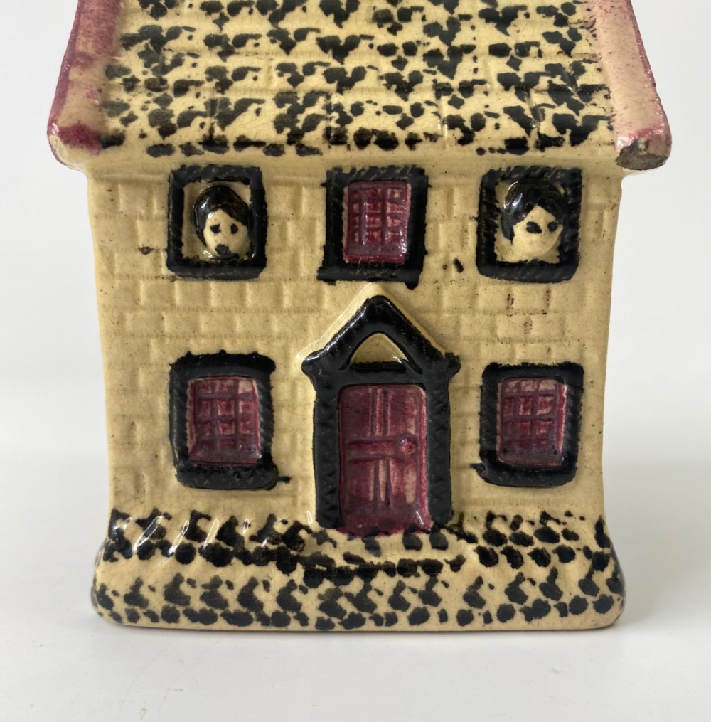 English Prattware cottage money box, c. 1830. View VII