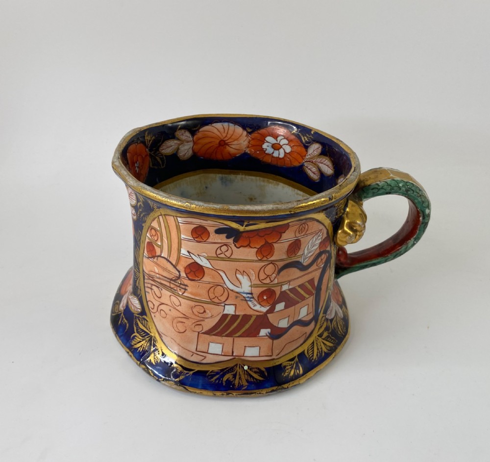 Huge Masons Ironstone Quart mug. School House pattern, c. 1815. View II
