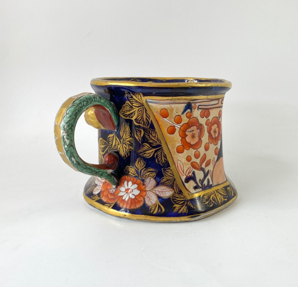 Huge Masons Ironstone Quart mug. School House pattern, c. 1815. View VI