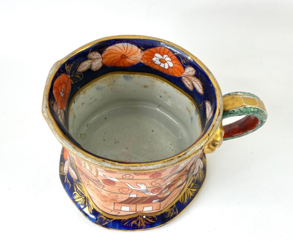 Huge Masons Ironstone Quart mug. School House pattern, c. 1815. View VIII