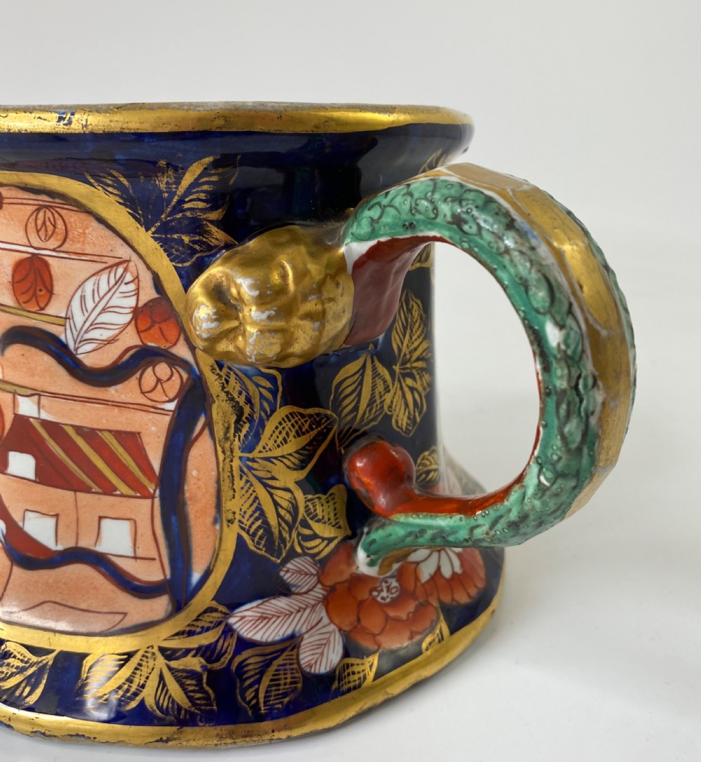 Huge Masons Ironstone Quart mug. School House pattern, c. 1815. View XI