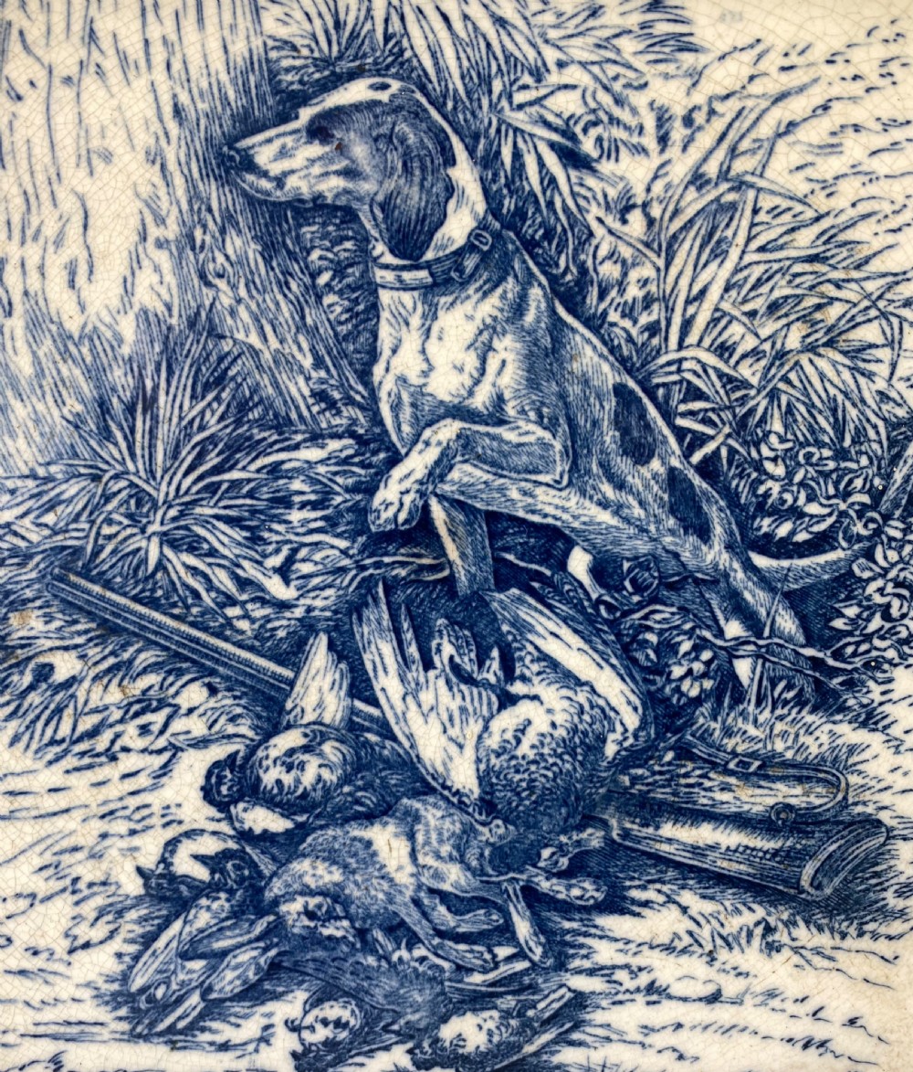 Wedgwood pottery tile ‘Hunting’, c. 1875. View V