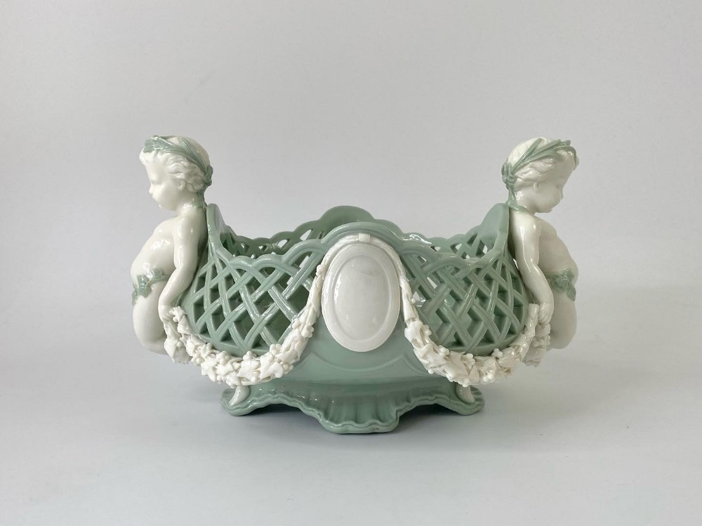 Minton Pate sur Pate porcelain basket, dated 1867.