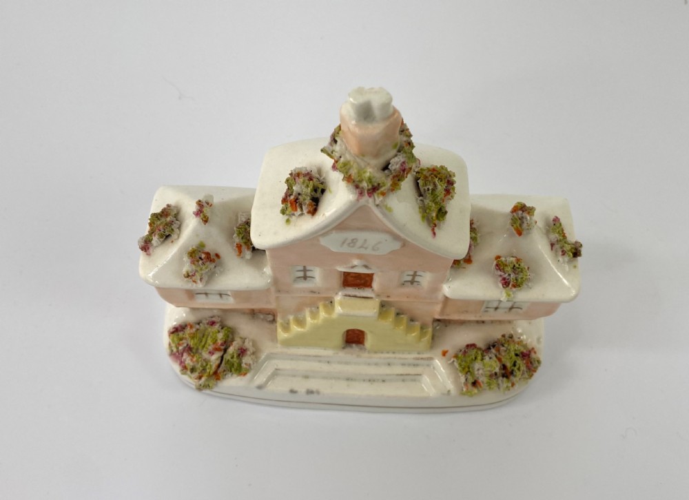 Staffordshire porcelaneous cottage, dated 1846. View V