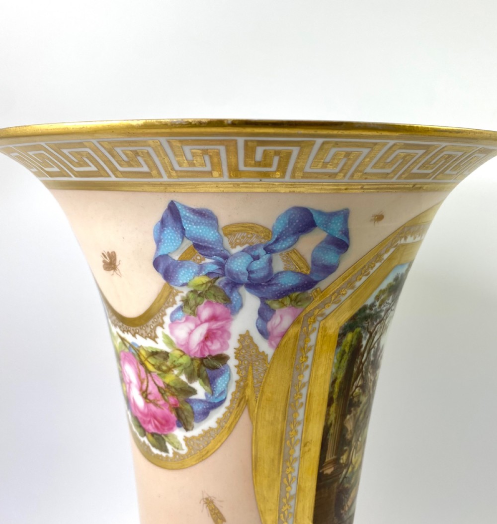 Fine and rare large Derby two part vase, c. 1810. View VIII