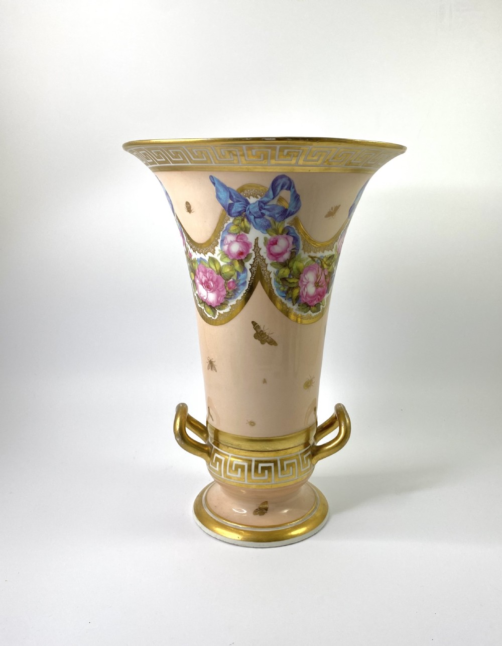 Fine and rare large Derby two part vase, c. 1810. View X