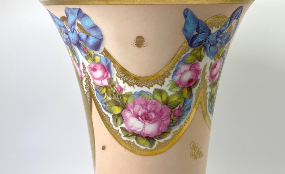 Fine and rare large Derby two part vase, c. 1810. View XII