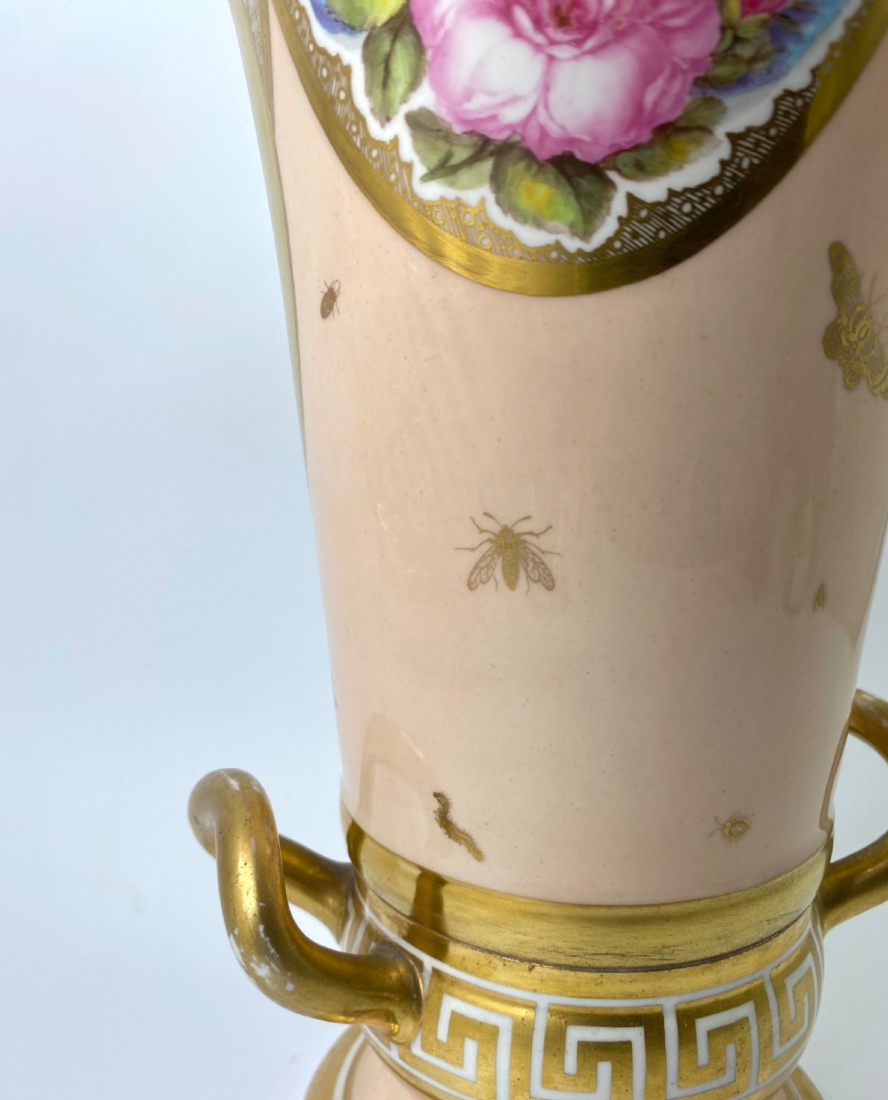 Fine and rare large Derby two part vase, c. 1810. View XIV