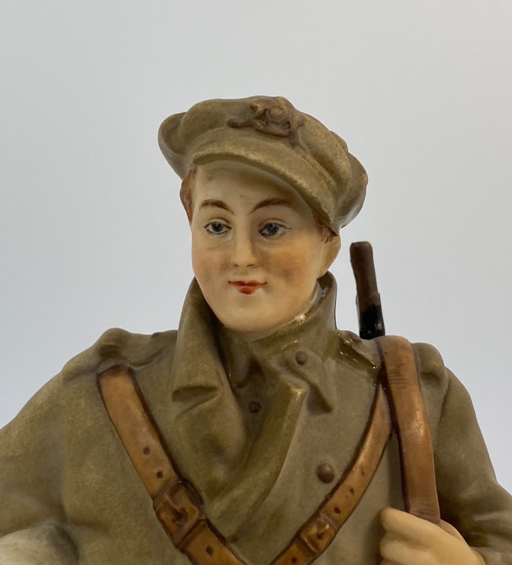 Royal Worcester porcelain figure of a British Soldier, dated 1916. View II