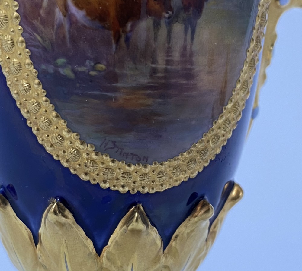 Royal Worcester vase. Harry Stinton, d. 1912. View VIII