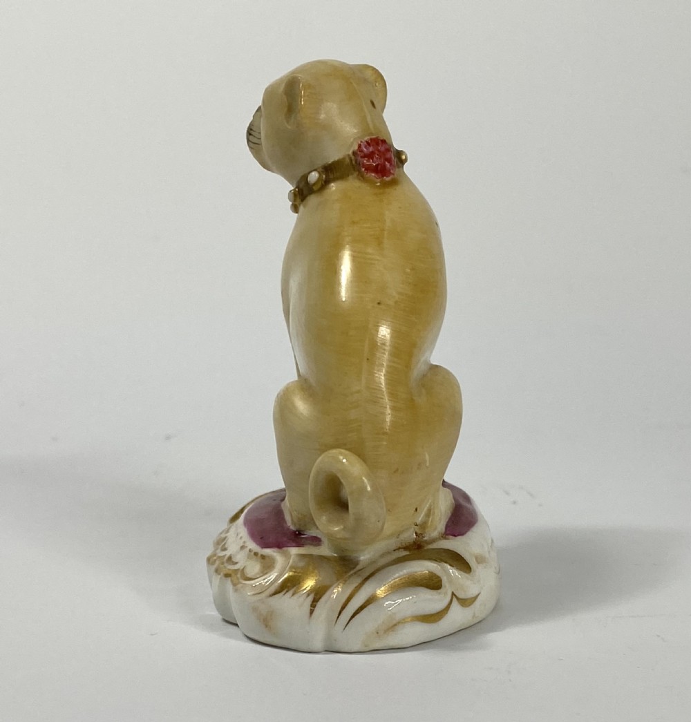 Rockingham porcelain pug dog, c. 1835. View IV