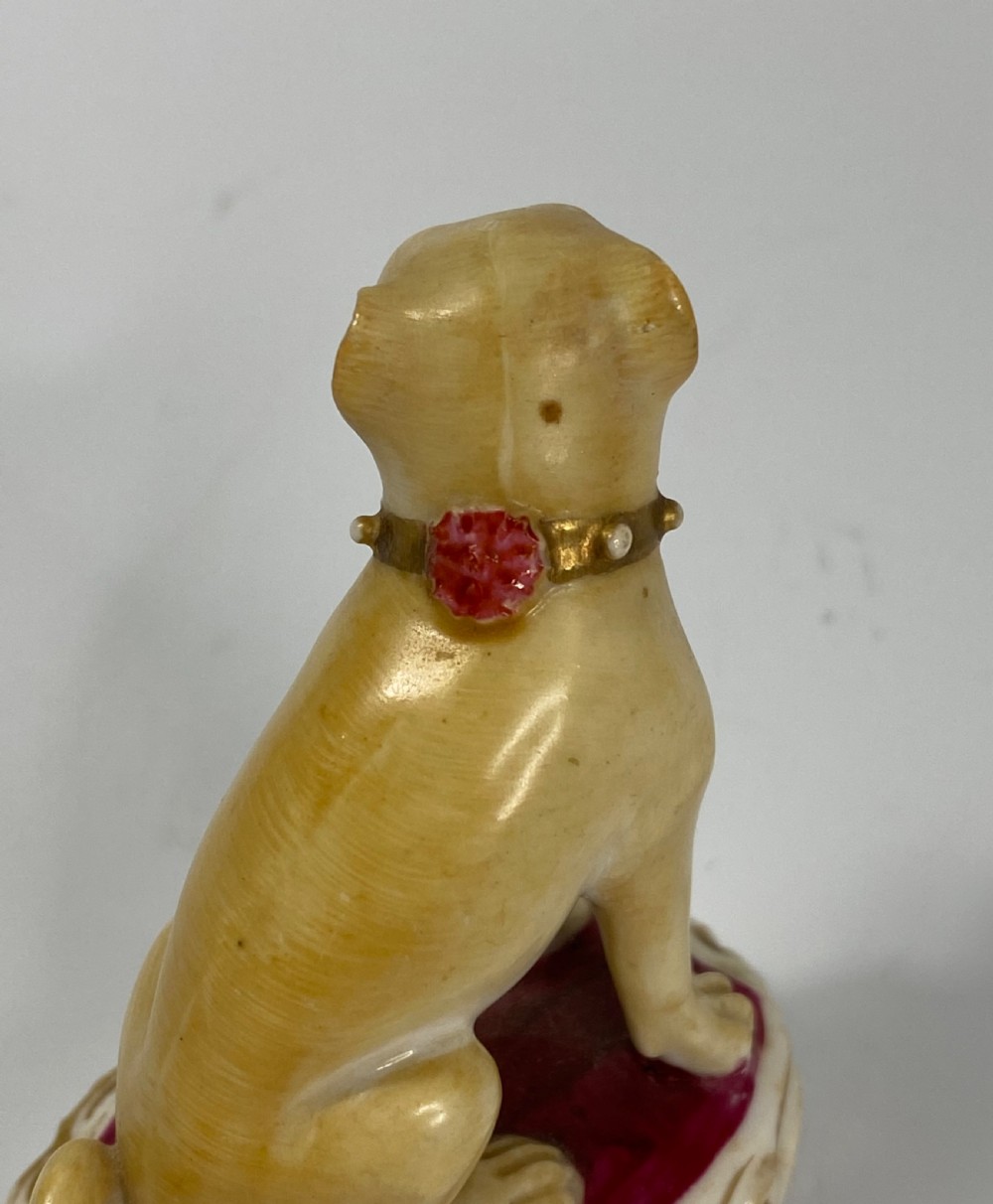 Rockingham porcelain pug dog, c. 1835. View V