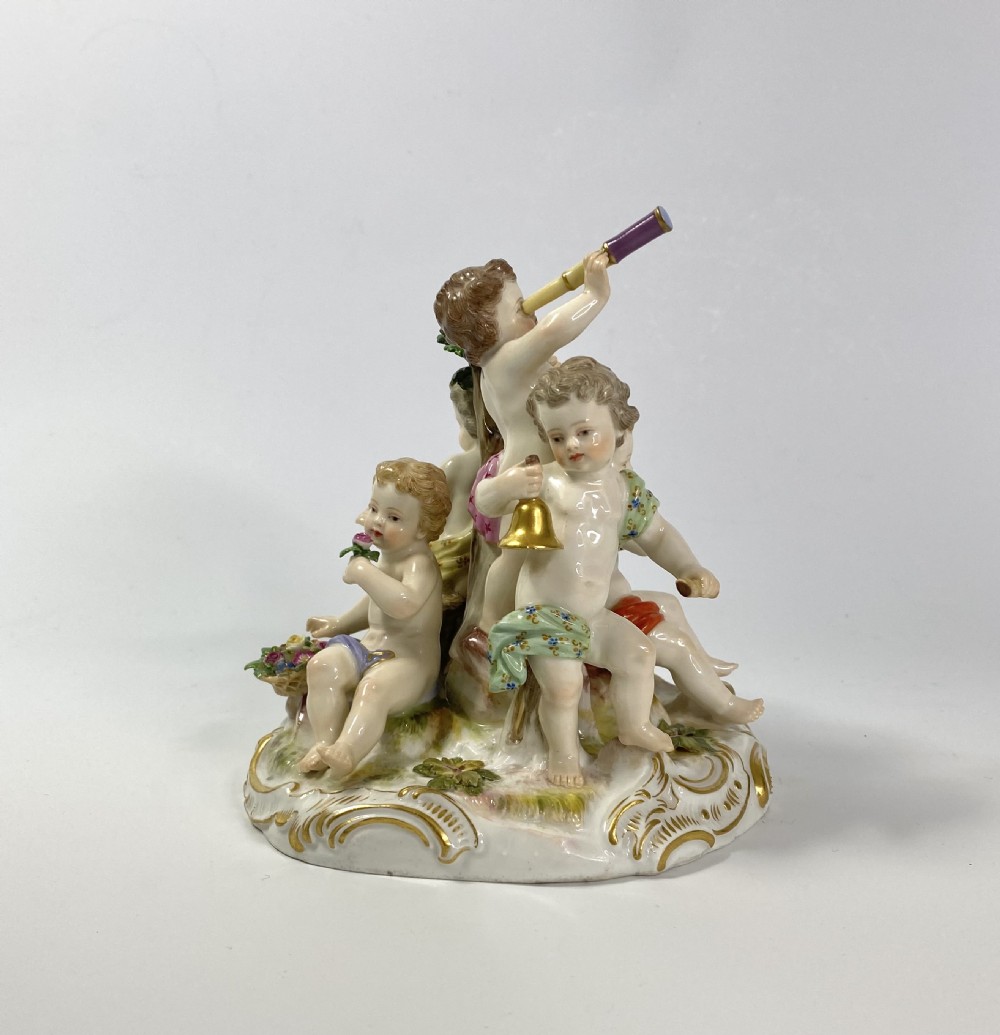 Meissen porcelain group, ‘The Senses’, c. 1870. View IV