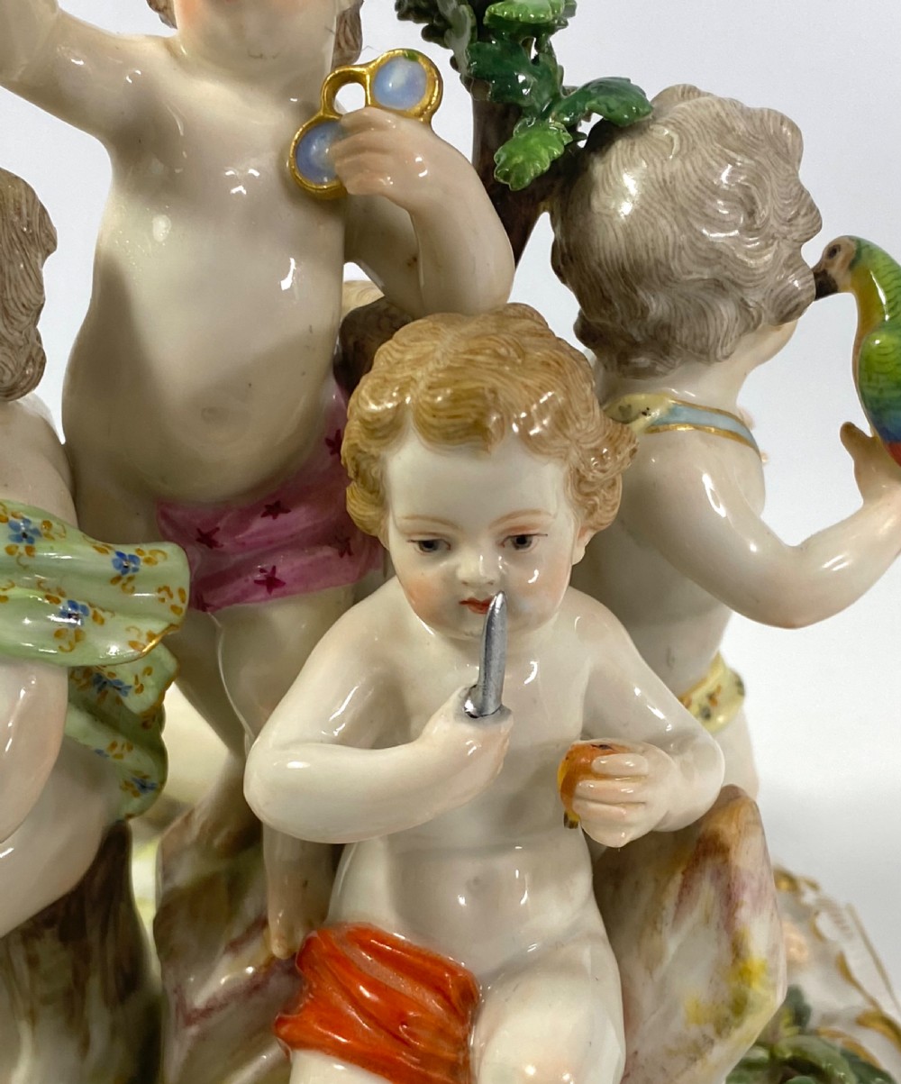 Meissen porcelain group, ‘The Senses’, c. 1870. View X
