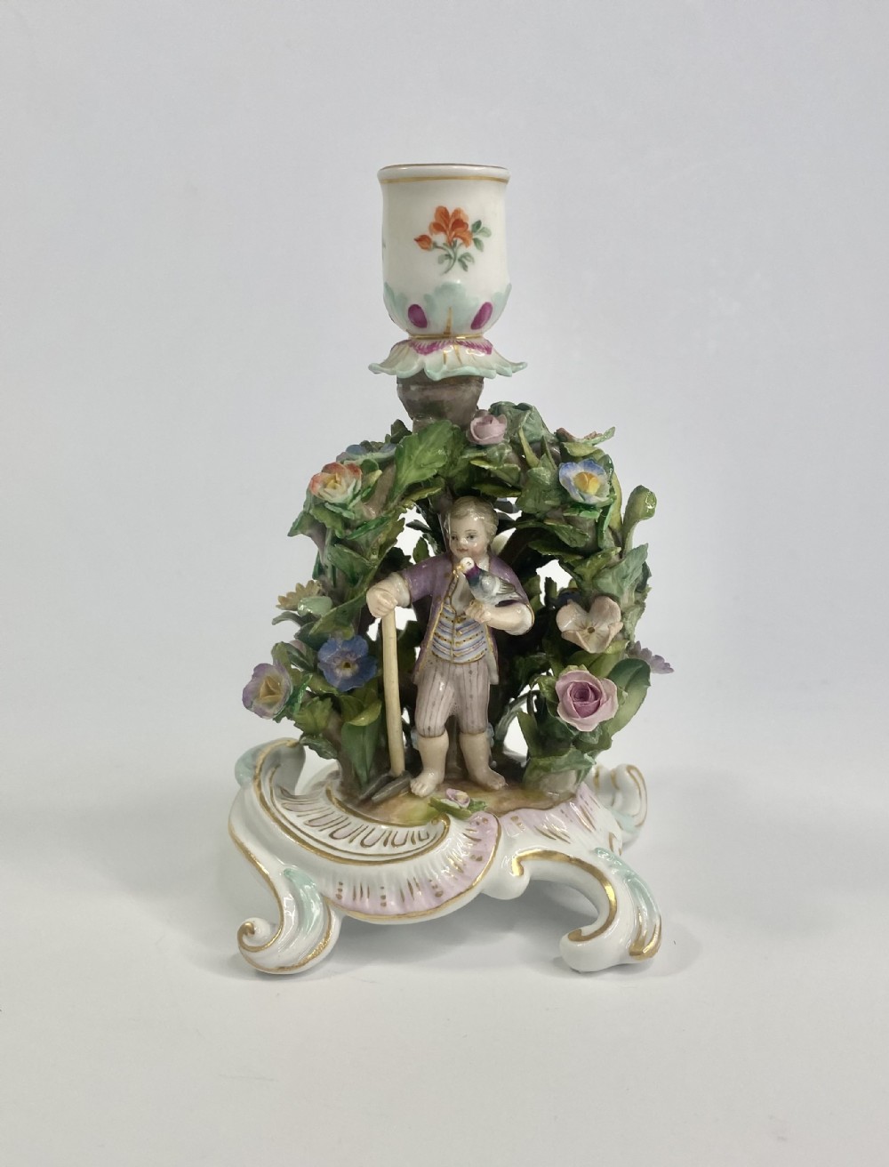 Meissen porcelain chamberstick, c.1870.