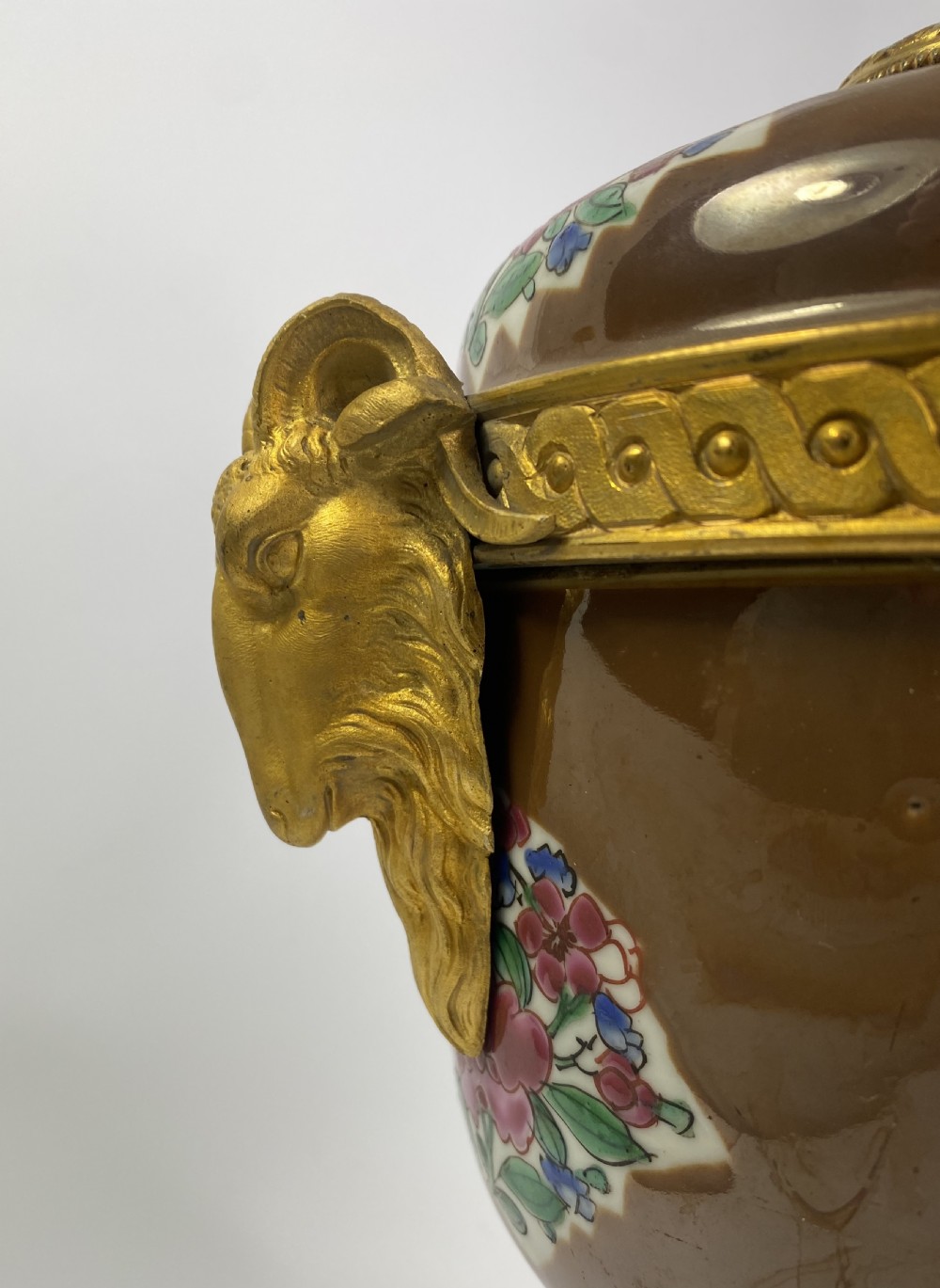 Pair Chinese porcelain & ormolu bowls, c. 1750. Qianlong Period. View XIX