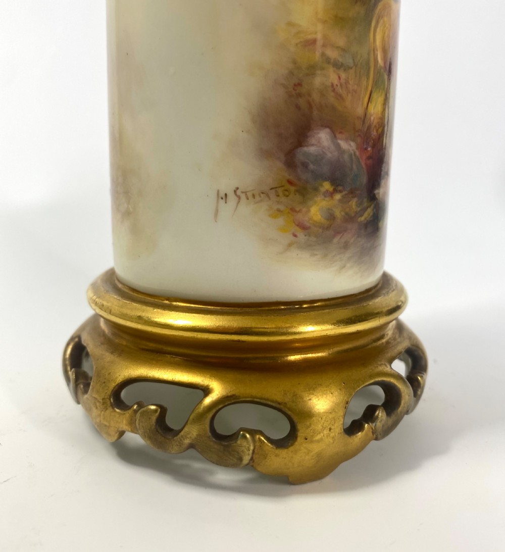 Royal Worcester vase, Stags, Harry Stinton, d. 1934. View IV
