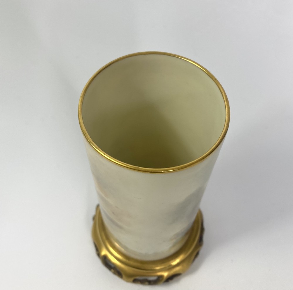Royal Worcester vase, Stags, Harry Stinton, d. 1934. View IX