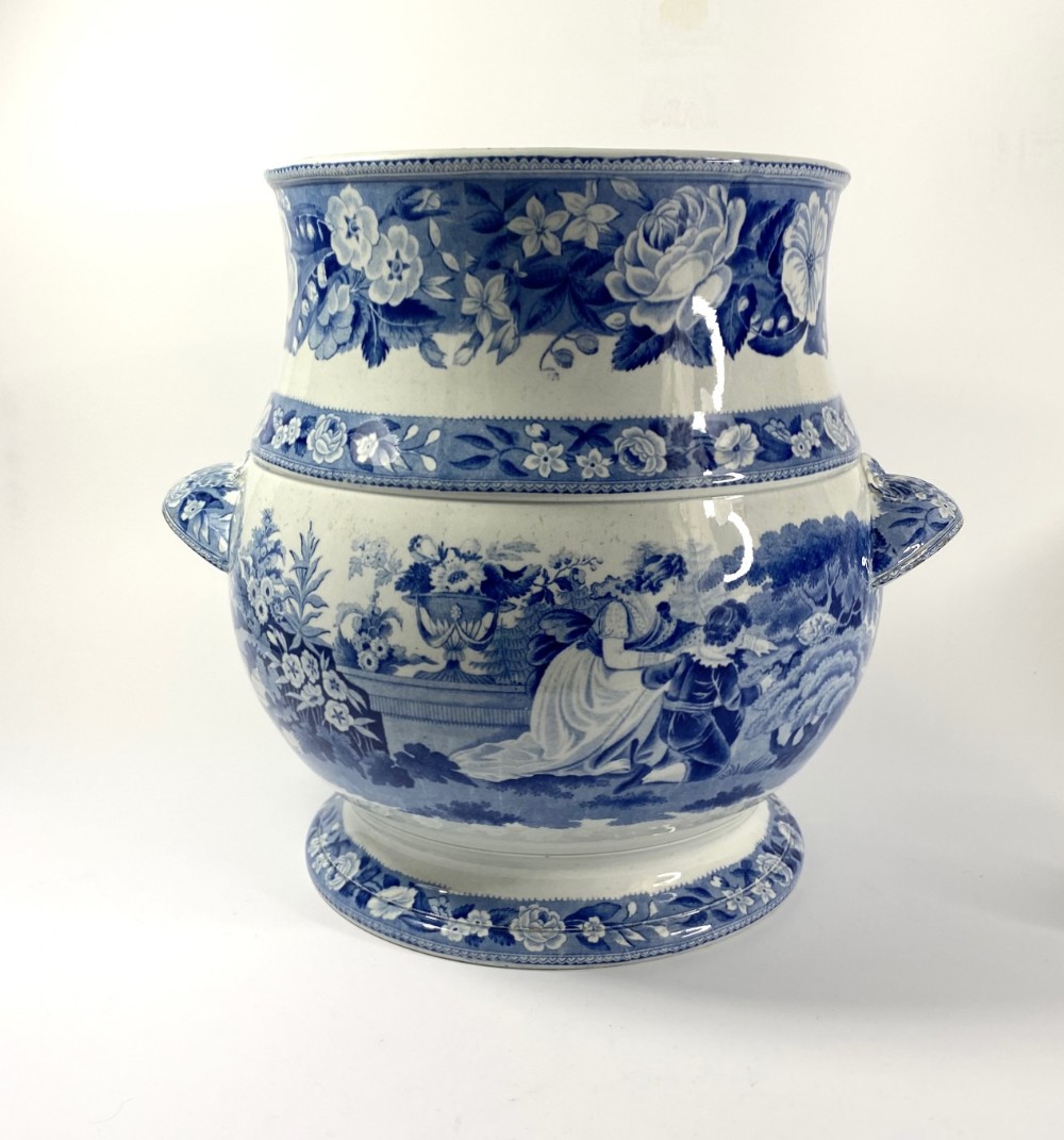 Staffordshire blue printed pail, c. 1830.
