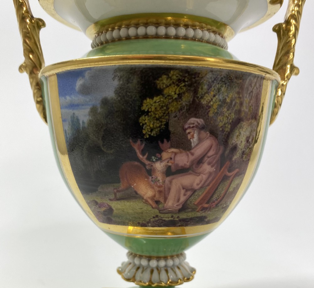 FBB Worcester porcelain vase, The Minstrel, c. 1815. View II
