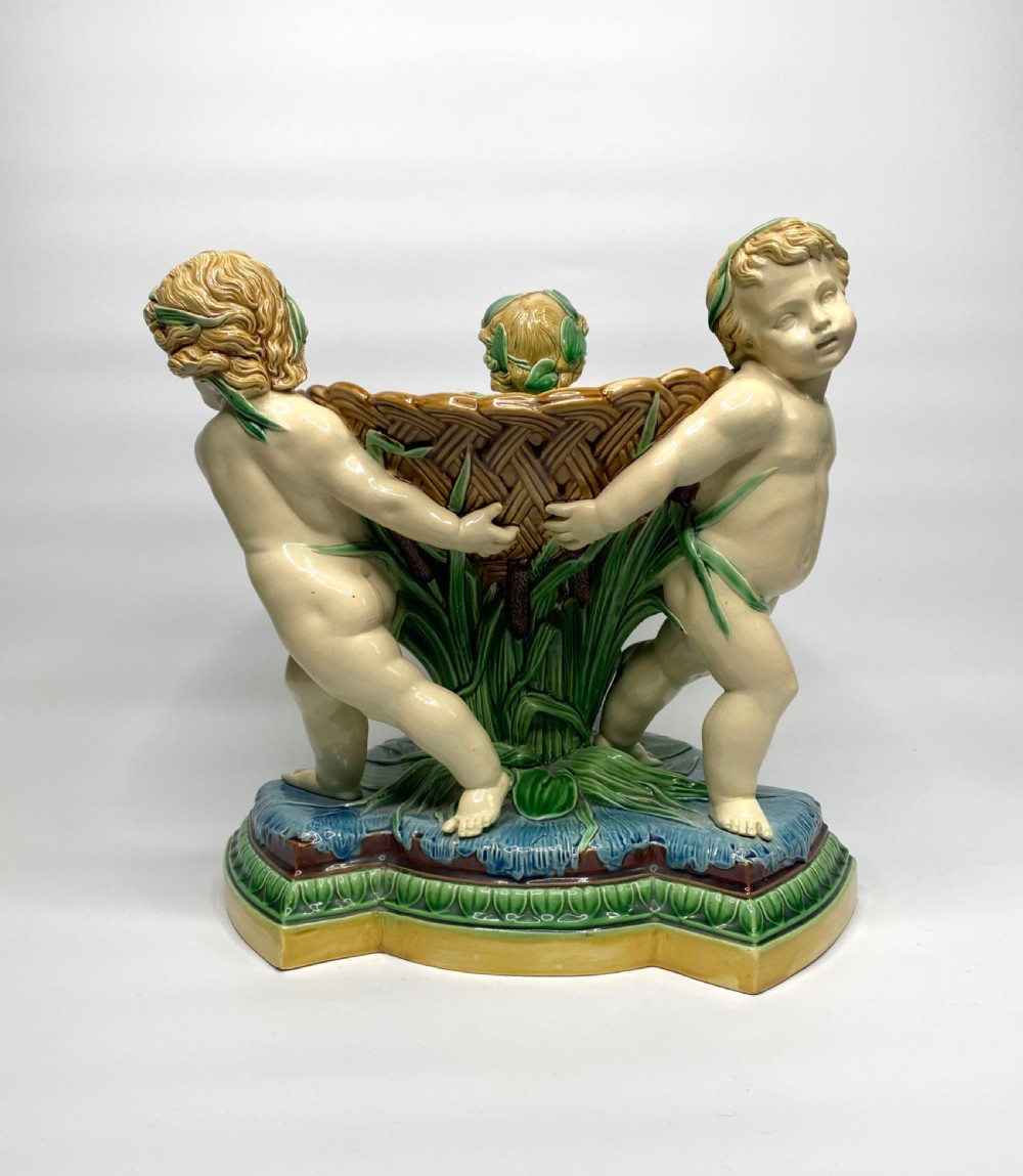 Minton Majolica Cherubs basket, dated 1863.
